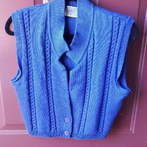 Pendleton Blue Cable Knit Vest Timeless Style